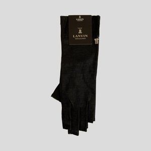 Authentic Lanvin Nylon Fingerless Gloves Black
